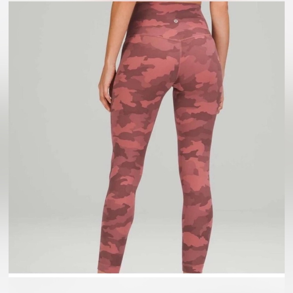 Lululemon-  Align Crop *21" pink camo leggings